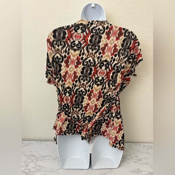 Beverly Drive Short Sleeve Top Womens Plus Sz 1X Belt Accent Waist Tie Blouse​ - Picture 3 of 4
